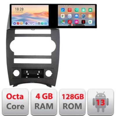 Navigatie Jeep Commander Edotec 2 ecrane  8 core 4+128 21.6 inch Incell android Wifi 5Ghz gps internet  Kit-commander
