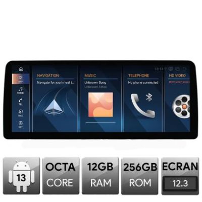 Navigatie dedicata Edotec BMW Seria I3 masini cu EVO, Android, Octa Core, 12+256, 12.3", Qled 2K 2400x900, Qualcomm 680