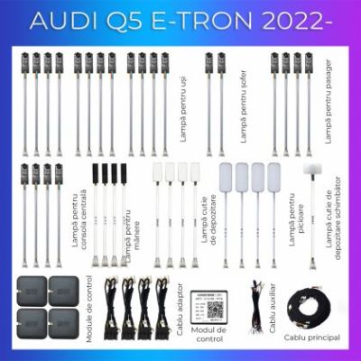 Lumini ambientale dedicate Audi Q5 E-Tron set complet control telefon sau sistem original