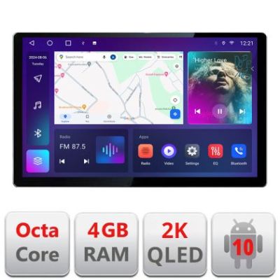 Navigatie dedicata Dacia Duster dupa 2019 N-199 Edonav ecran 13" 2K 4+32 Android Waze USB Navigatie 4G 360 Toslink Youtube Rad