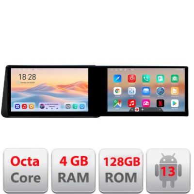 Navigatie Nissan Micra 2014-2019 Edotec 2 ecrane  8 core 4+128 21.6 inch Incell android Wifi 5Ghz gps internet