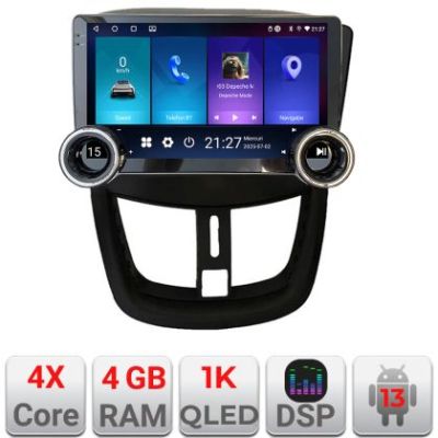Navigatie Peugeot 207 Kit-PE01 Edotec  4+64 10.5 inch Incell 1K android Wifi 5Ghz gps internet
