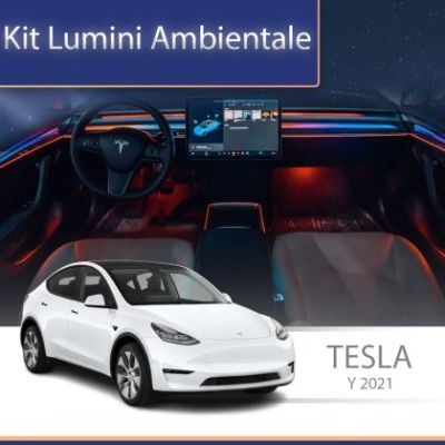 Lumini ambientale Tesla Model Y 2021 tweeter iluminat control telefon