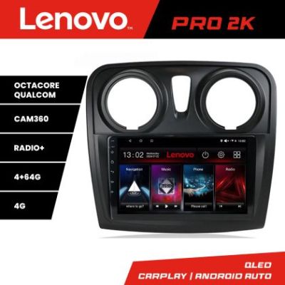 Navigatie Dacia Sandero Logan 2012-2020 Lenovo Kit-sandero 8 core QLED 2K 4+64 360 Android Waze USB Navigatie Internet Youtube Radio