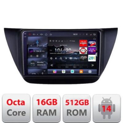 Navigatie Mitubishi Lancer 2001-2007 Edotec Kit-LANCER07 8 core QLED 2K 16+512GB 360 Android Waze USB Navigatie Internet Youtube Radio