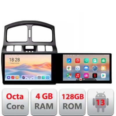 Navigatie Hyundai Santa Fe 2000-2006 Edotec 2 ecrane  8 core 4+128 21.6 inch Incell android Wifi 5Ghz gps internet  C