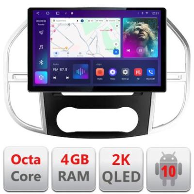 Navigatie dedicata Mercedes Vito w447 2016- Edonav ecran 13" 2K 4+32 Android Waze USB Navigatie 4G 360 Toslink Youtube Radio KIT-w447 si EDT-E513-PRO