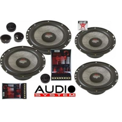 Set 4 Difuzoare componente, Audio System X-165, 4 căi, 165mm, Kickbass, Crossovere plug'n'play, 2x 300 W/220 W, 2 Ohm