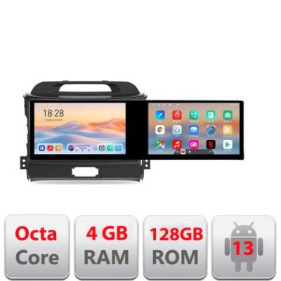 Navigatie Kia Sportage 2010- Edotec 8 core 4+128 10.5 inch Incell 1K android Wifi 5Ghz gps internet