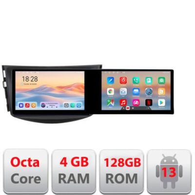 Navigatie Toyota RAV4 Kit-018 Edotec 2 ecrane  8 core 4+128 21.6 inch Incell android Wifi 5Ghz gps internet