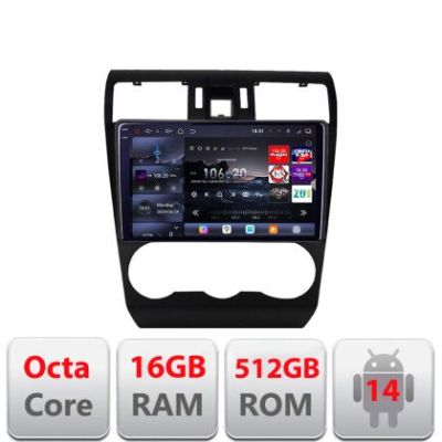 Navigatie Subaru Subaru Forester Impreza XV 2011-2016 Edotec Kit-062 8 core QLED 2K 16+512GB 360 Android Waze USB Navigatie Internet Youtube Radio