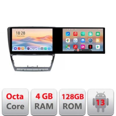 Navigatie Skoda Octavia 2 2005-2013 Manual Kit-005 Edotec 2 ecrane  8 core 4+128 21.6 inch Incell android Wifi 5Ghz gps internet