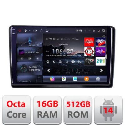 Navigatie Nissan Navara 2006-2014 Edotec Kit-NAVARA 8 core QLED 2K 16+512GB 360 Android Waze USB Navigatie Internet Youtube Radio