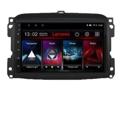 Navigatie Fiat 500 2015-2021 Lenovo Kit-500new 4+64 GB Android Waze USB Navigatie Internet Youtube Radio