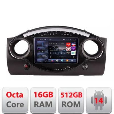 Navigatie Mini intre anii 2004-2006 Android radio gps internet 8 core QLED 2K 16+512GB 360 Edotec