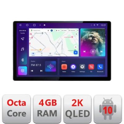 Navigatie Nissan Leaf 2018-2024 Qled 2K Octa Core 4+32 LTE 4G DSP Wifi 5Ghz android auto carplay radio gps internet kit-leaf+EDT-E413-2K