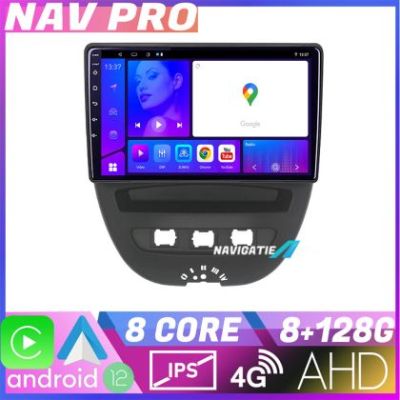 Navigatie Citroen C1 Peugeot 107 Toyota Aygo 2005 2014 EDOTEC-LITE Android Ecran 720P Octa Core 8 128 Carplay v1