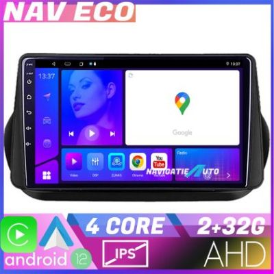 Navigatie Peugeot Bipper, Citroen Nemo, Fiat Qubo 2008-2017 NAVTEC Android Ecran 720P Quad Core 2+32 Carplay  Android auto v2