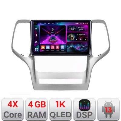 Navigatie Jeep Gran Cherokee 2011-2013 A-GRCHE  4+64 InCell Display 1K Android Waze USB Navigatie Internet Youtube Radio