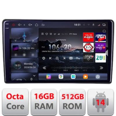 Unitate fără ramă Sistem de navigatie universala ecran de 9" 2K 16+512GB GB octa core EDT-E809-2K