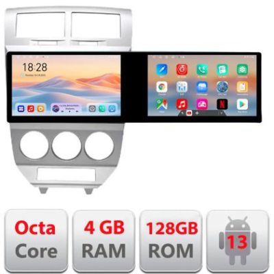 Navigatie Dodge Caliber 2006-2010 Kit-caliber-06 Edotec 2 ecrane  8 core 4+128 21.6 inch Incell android Wifi 5Ghz gps internet 32