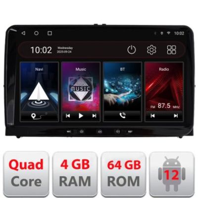 Navigatie dedicata VW Skoda Seat Edotec VW Lite ecran 9" Qled Android 4 core 4+64 Wifi radio usb BT GPS carplay android auto