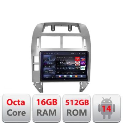 Navigatie VW Polo 2004-2011 Android radio gps internet 8 core QLED 2K 16+512GB 360 Edotec
