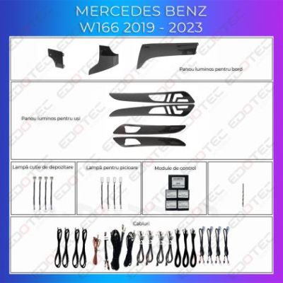 Lumini Ambientale NIGHTVIBE trimuri carbon Mercedes GLE GLS W166 2012-2019 control pe sistemul original sau telefon