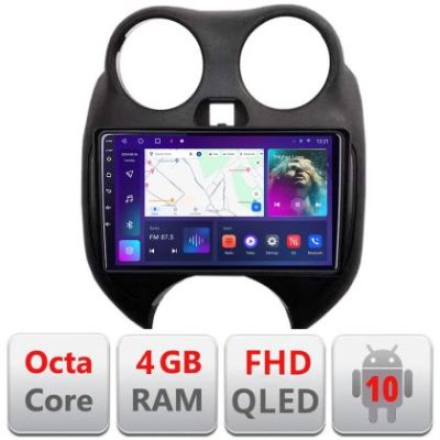 Navigatie Nissan Micra 2010-2014 Android radio gps internet 4+64 carplay android auto KIT-micra2010+EDT-E309v3