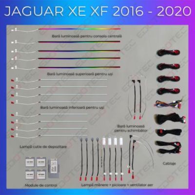 Lumini Ambientale NIGHTVIBE Jaguar XE XFL 2016-2020 set complet control telefon sau sistem original