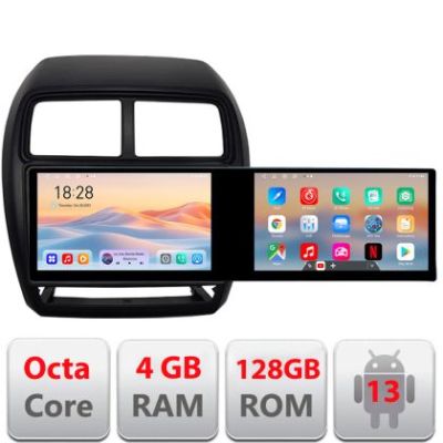 Navigatie Mitsubishi ASX 2017-2021 model facelift Edotec 2 ecrane  8 core 4+128 21.6 inch Incell android Wifi 5Ghz gps internet  Kit-026-facelift v1