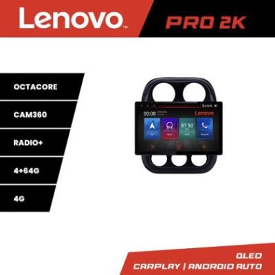 Navigatie Jeep Compass 2010-2016 Manual K-2500 Lenovo PRO 4+64 13 inch 2K android 4G DSP gps internet 32