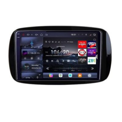 Navigatie Smart For Two 2015- Edotec Kit-Smart15 8 core QLED 2K 16+512GB 360 Android Waze USB Navigatie Internet Youtube Radio