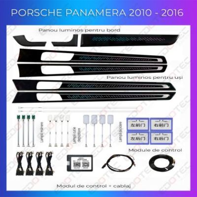 Lumini Ambientale NIGHTVIBE Porsche Panamera 2010-2016 set complet cu trimuri control telefon sau sistem original