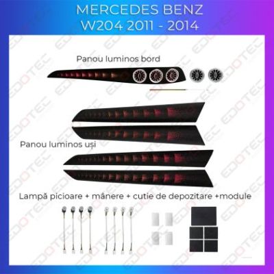 Lumini Ambientale NIGHTVIBE Mercedes Benz W204 set complet cu trimuri control telefon sau sistem original