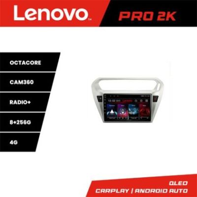 Navigatie Peugeot 301 Citroen C-Elisee Lenovo Kit-301 8 core QLED 2K 8+256 360 Android Waze USB Navigatie Internet Youtube Radio