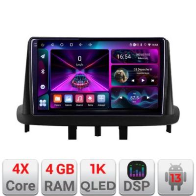 Navigatie Renault Megane 3 A-145  4+64 InCell Display 1K Android Waze USB Navigatie Internet Youtube Radio