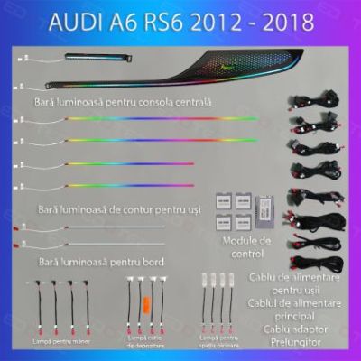 Lumini Ambientale NIGHTVIBE Audi  A6 RS6 C7 2012-2018 set complet control telefon sau sistem original
