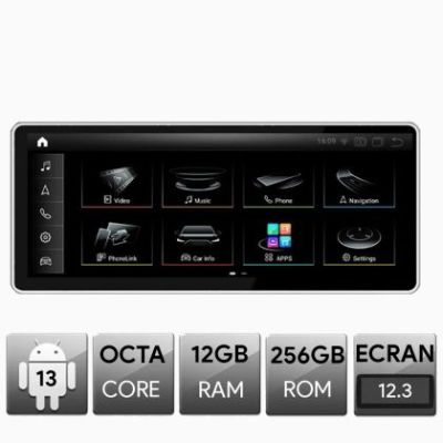 Navigatie Audi Q5 MMI3G 2009-2014, Android, Octa Core, 12+256, 12.3", Qled 2K 2400x900, Qualcomm 680