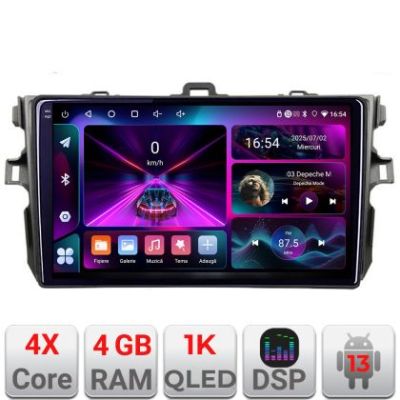 Navigatie Toyota Corolla A-063  4+64 InCell Display 1K Android Waze USB Navigatie Internet Youtube Radio
