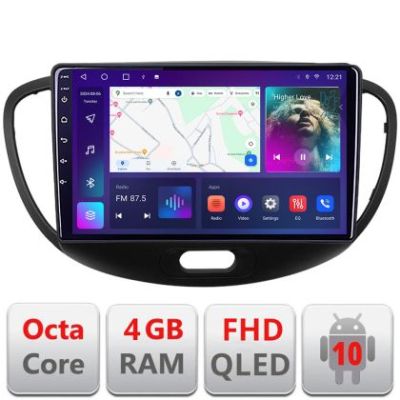 Navigatie Hyundai I10 2007-2013 Android radio gps internet 4+64 carplay android auto KIT-i10-2007+EDT-E309v3