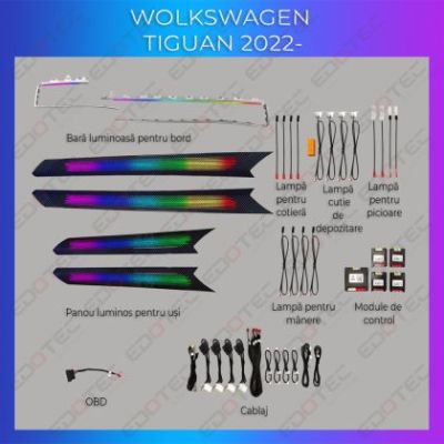 Lumini Ambientale NIGHTVIBE VW Tiguan 2022-2023 trimuri control telefon sau sistem original