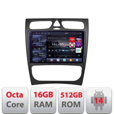 Navigatie Mercedes CLK facelift 2005-2010 Android radio gps internet 8 core QLED 2K 16+512GB 360 Edotec