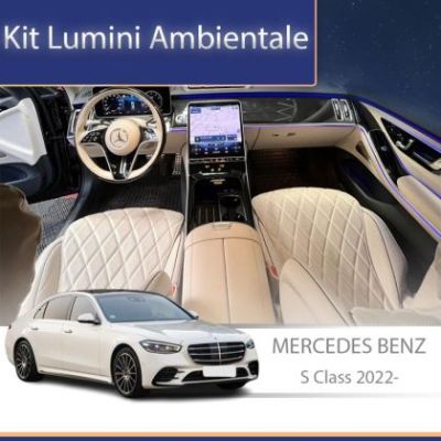 Lumini Ambientale NIGHTVIBE Mercedes Benz W223 gurile de ventilație control telefon sau sistem original