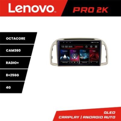 Navigatie Nissan Micra 2002-2010 Android radio gps internet 8 core QLED 2K 8+256 360 Lenovo