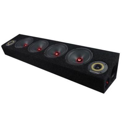 Cutie cu difuzoare iluminate Phoenix Gold 1700W ieșire SPL 2 x 4 OHM 4 x difuzoare midrange 2 x tweetere pro audio