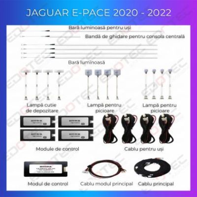 Lumini Ambientale NIGHTVIBE Jaguar E-PACE 2020-2022 set complet control telefon sau sistem original