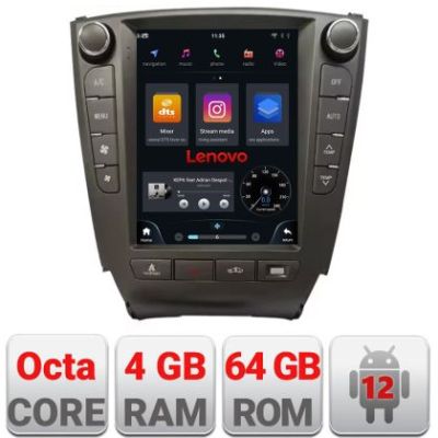 Navigatie Lexus IS 2005-2012 Lenovo Tesla Qled 9.7" Octacore Qualcomm 8 Gb RAM 128Gb Hdd 4G DSP profesional Carplay Android Auto 360 camere Bluetooth