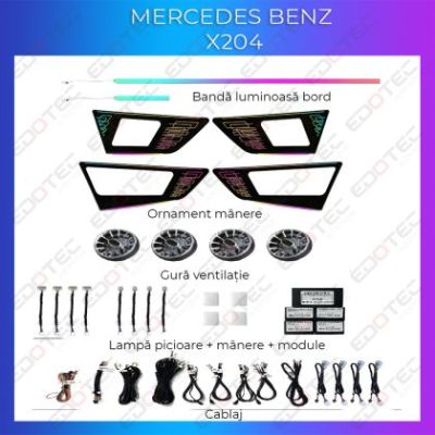 Lumini Ambientale NIGHTVIBE Mercedes Benz X204 set complet control telefon sau sistem original