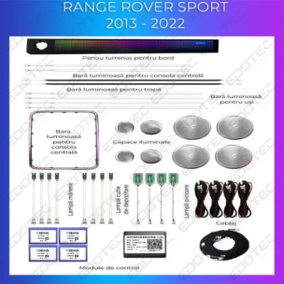 Lumini Ambientale NIGHTVIBE Range Rover Sport 2013-2022 set complet control telefon sau sistem original